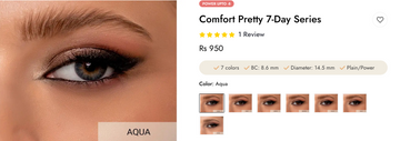 Affordable Comfort Transparent and Color Lenses – Buy Online at Eyeshades.pk